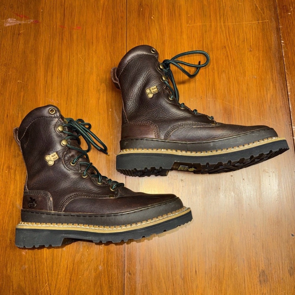 Georgia Giant 8" Oil & Slip Resistant‎ Leather Lace Up Soft Toe Boots Size 7W US